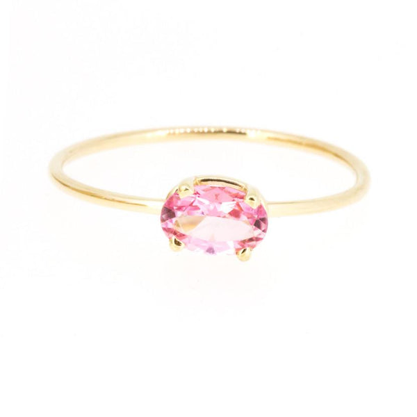 Oval Baby Pink Topaz Ring