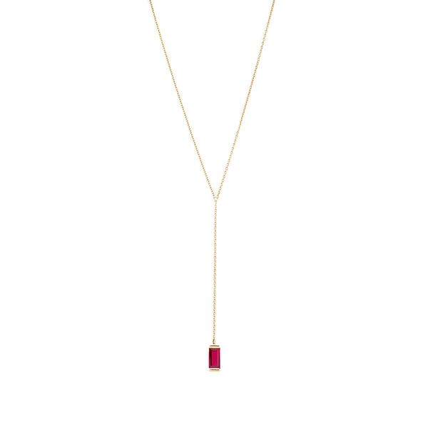 Gold Lariat Necklace with Gold Dome – POPPY FINCH