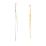 18K Gold Arch Long Shimmer Earrings