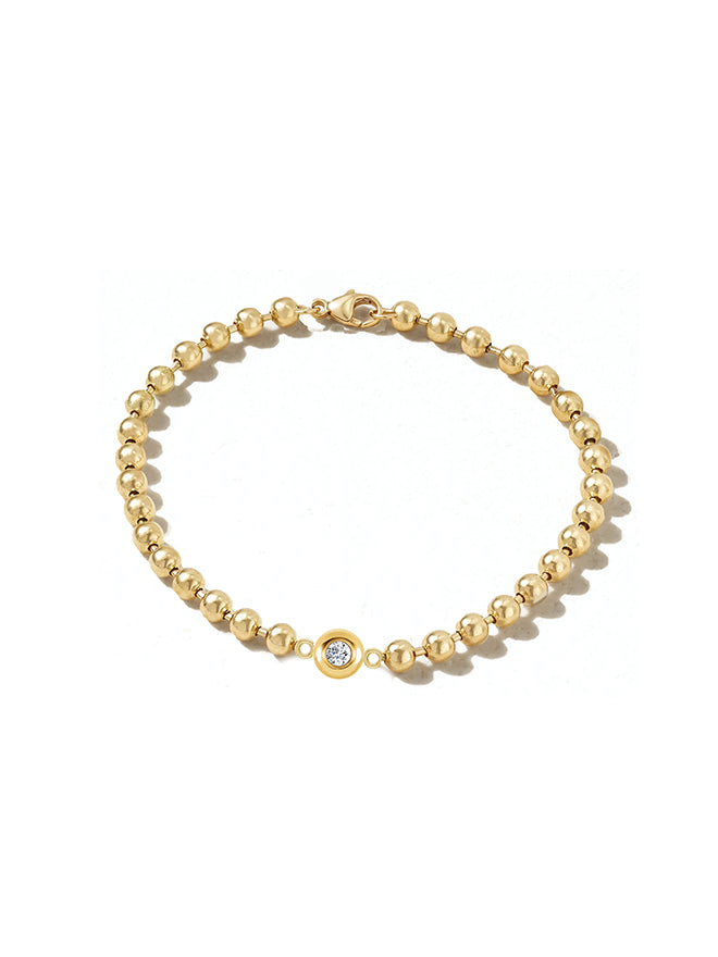 Diamond Dome Ball Chain Bracelet