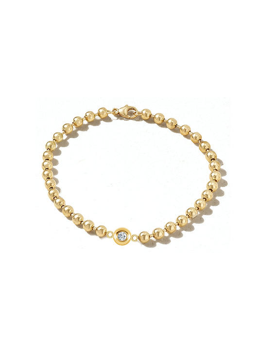 Diamond Dome Ball Chain Bracelet