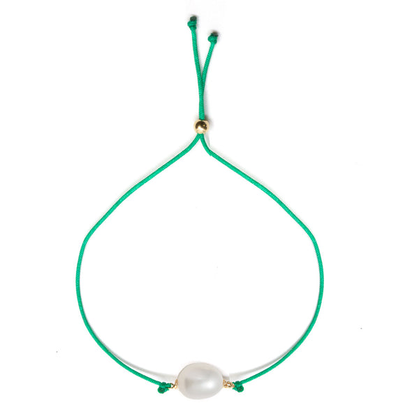Adjustable Cord Bracelet - Baroque Oval Pearl