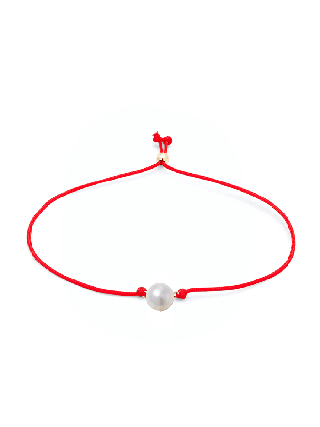 Adjustable Cord Bracelet - Round Pearl