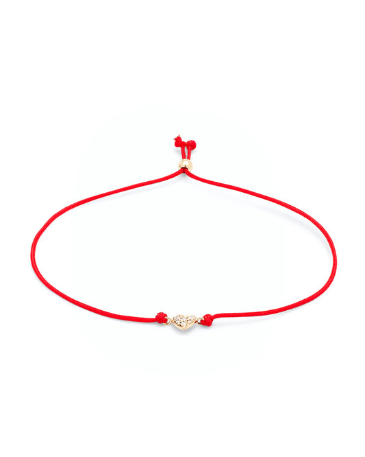 Adjustable Cord Bracelet - Diamond Heart