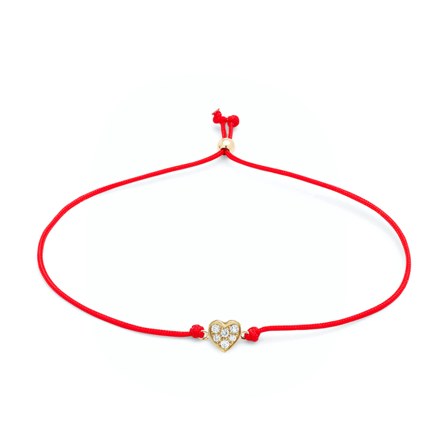 Adjustable Cord Bracelet - Diamond Heart