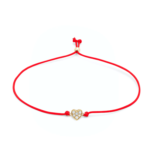 Adjustable Cord Bracelet - Diamond Heart