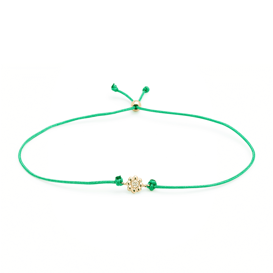 Adjustable Cord Bracelet - Diamond Flower