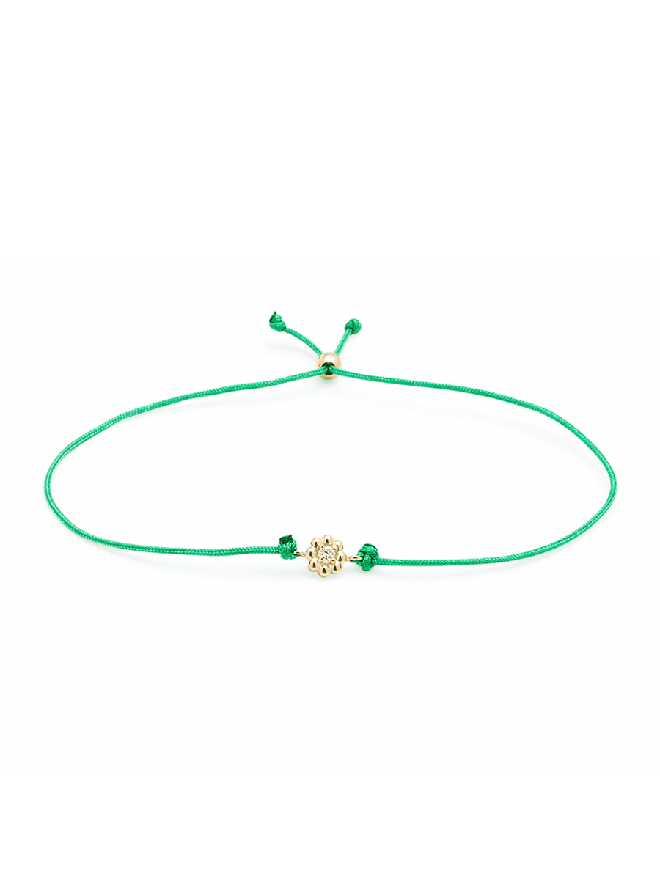 Adjustable Cord Bracelet - Diamond Flower