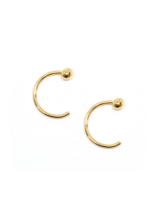 Gold Dot Huggie Earrings