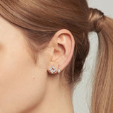 Square Baguette White Sapphire Earrings
