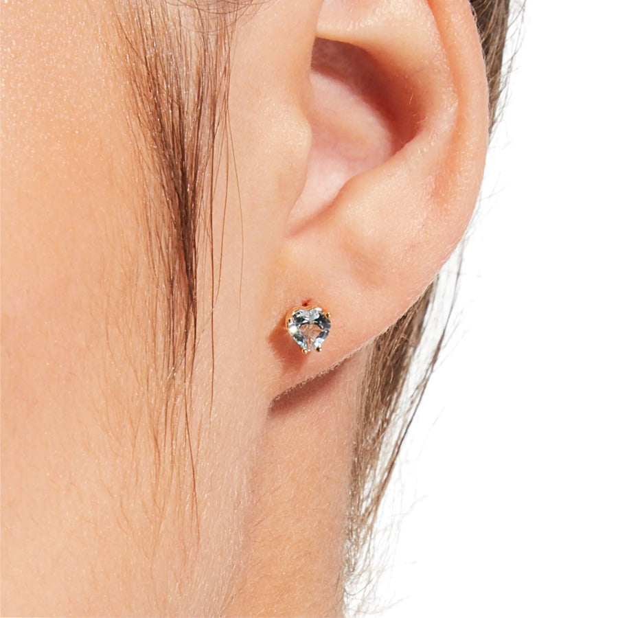 Sweetheart Gem Stud Earrings