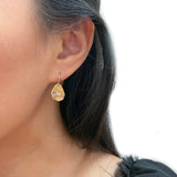 Gold Petal Gem Trio Earrings