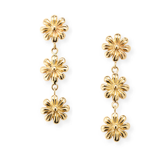 Triple Daisy Earrings