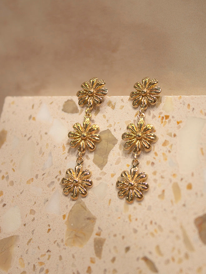 Triple Daisy Earrings