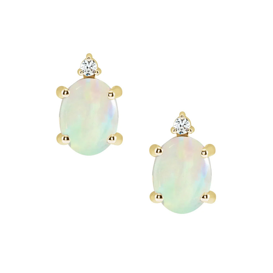 Oval Gem Diamond Stud Earrings