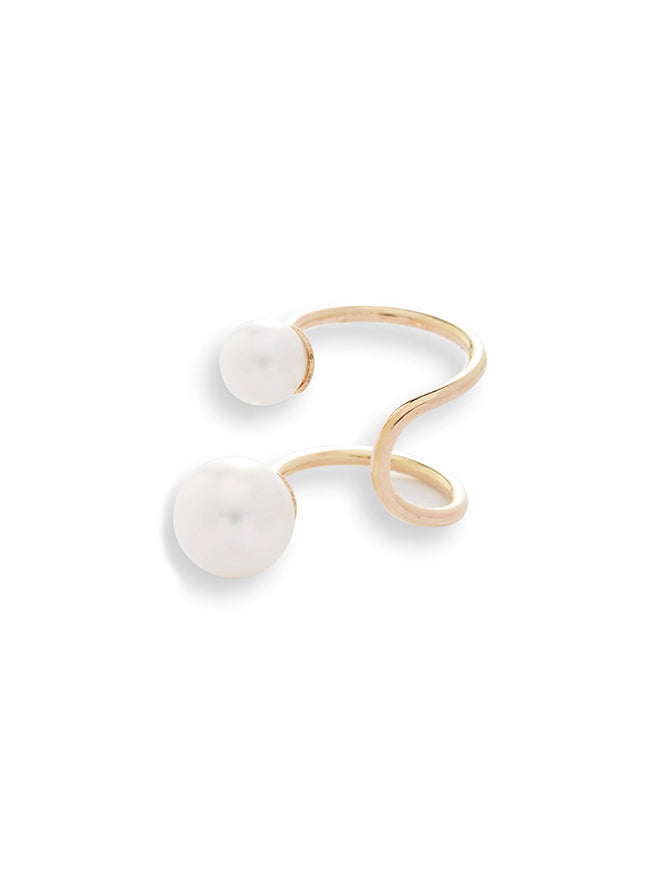 Double Pearl Ear Cuff