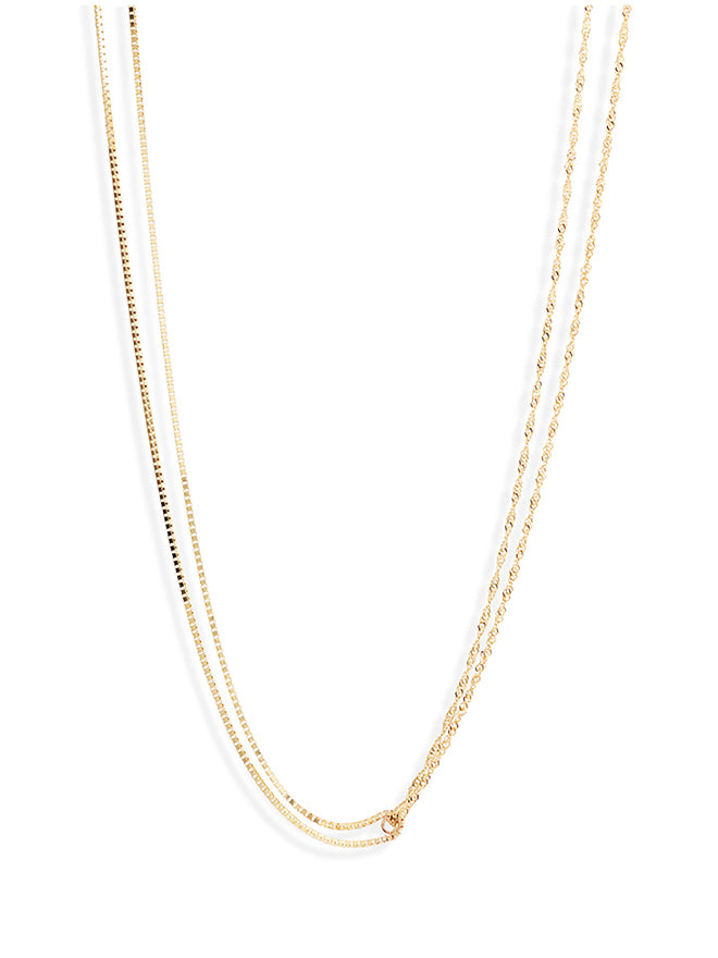 Double Box Shimmer Chain Necklace