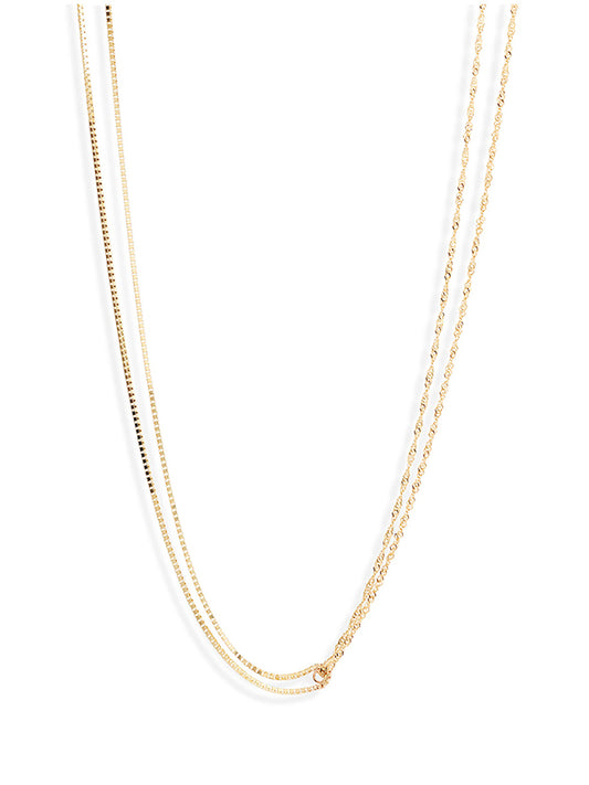 Double Box Shimmer Chain Necklace