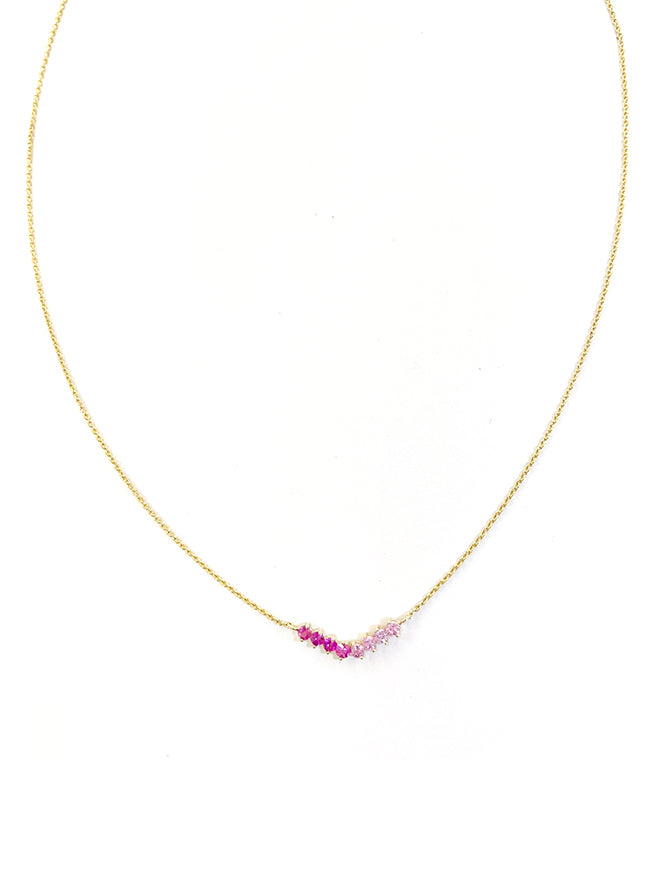 Pink Sapphire V Necklace