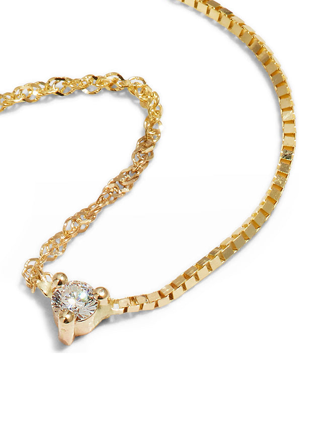 Baby Diamond Contrast Chain Necklace