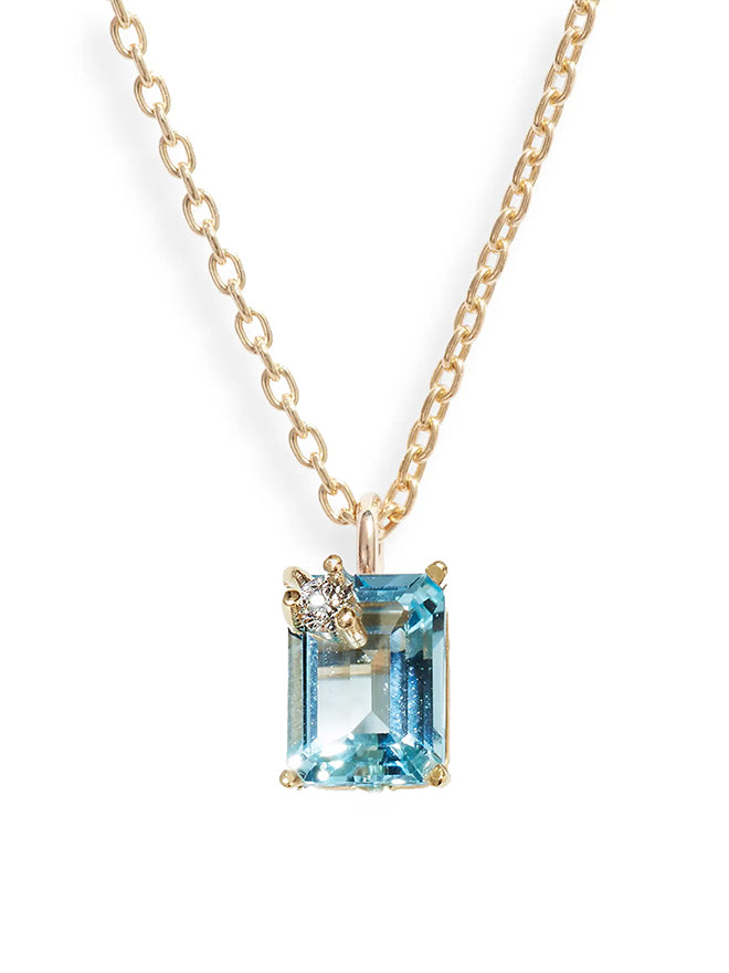 Emerald-Cut Gemstone Pendant Necklace