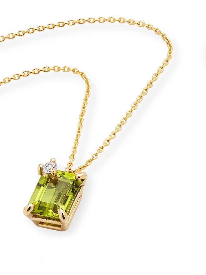 Emerald-Cut Gemstone Pendant Necklace