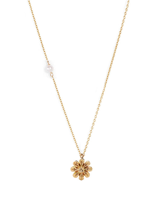 Gold Daisy Pendant Necklace