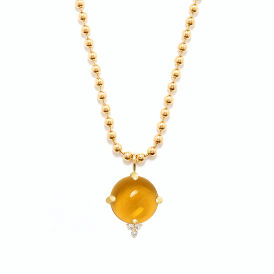 Large Citrine Diamond Necklace