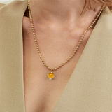 Large Citrine Diamond Necklace