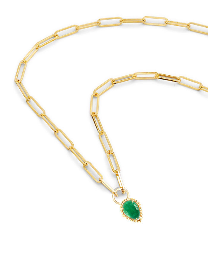 Emerald Drop Link Necklace