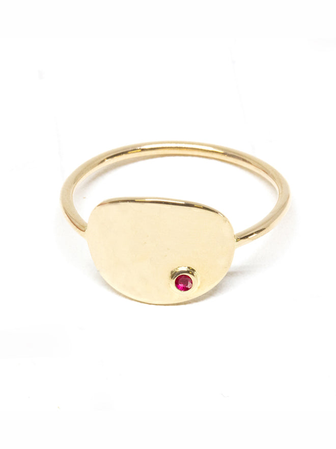 Oval Ruby Signet Ring