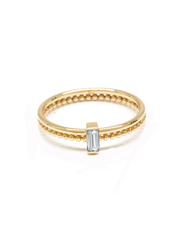 Baguette Gemstone Duo Band Ring