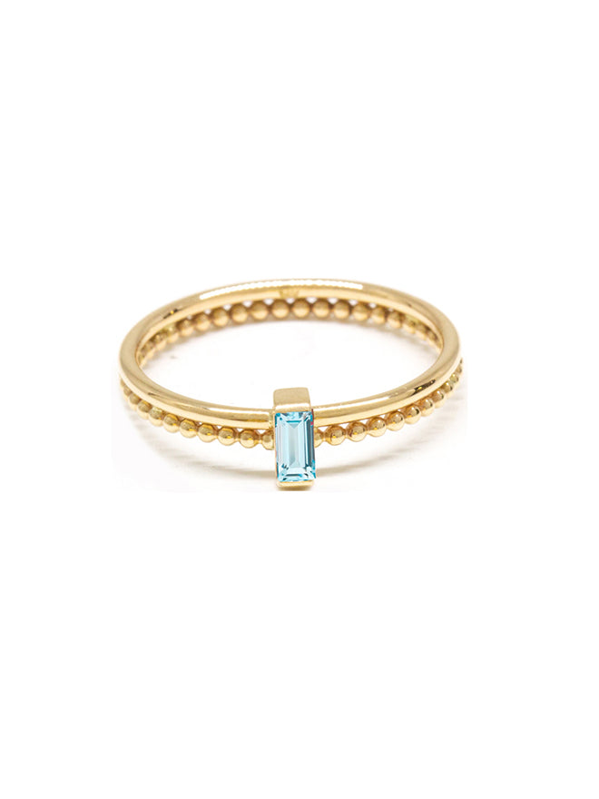 Baguette Gemstone Duo Band Ring