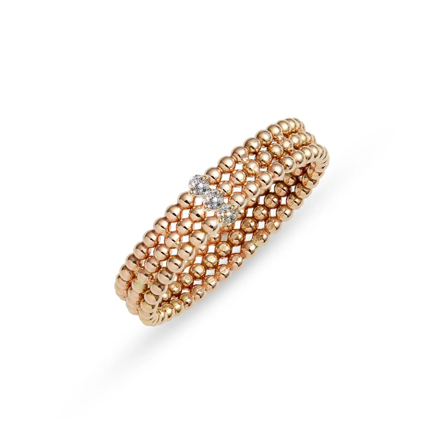 Triple Bead Diamond Ring