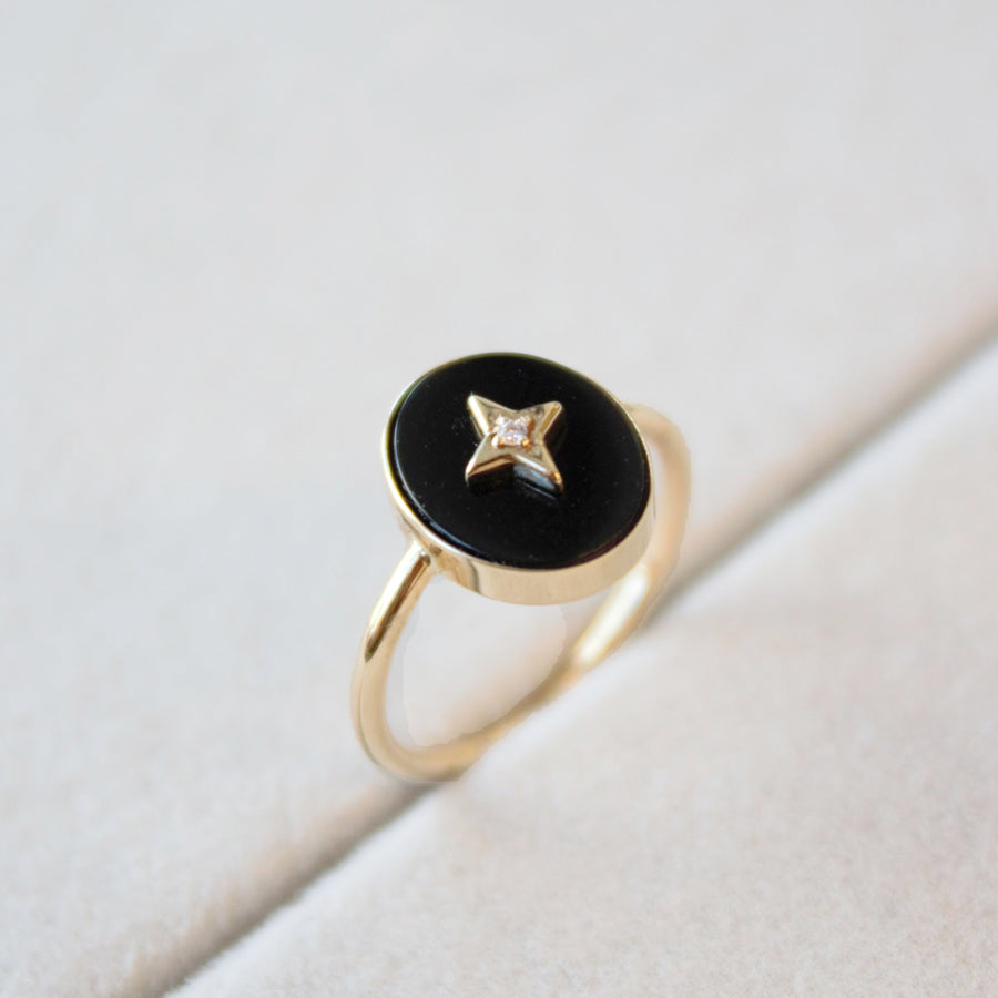 Onyx Diamond Star Ring POPPY FINCH U.S