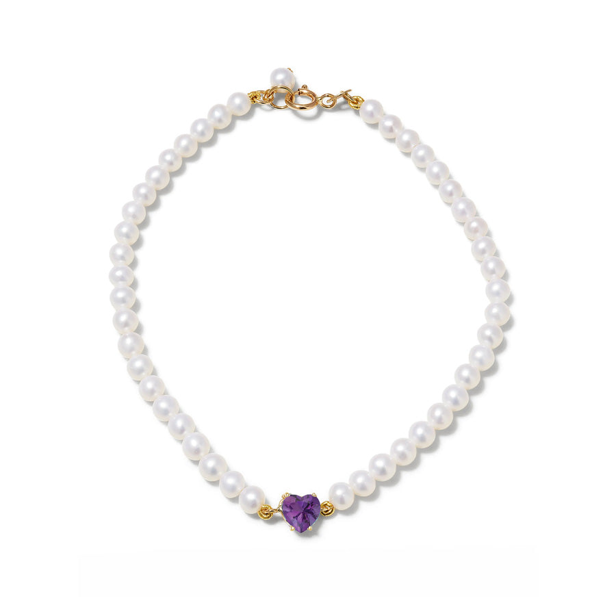 Gem Heart Pearl Bracelet