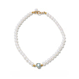 Gem Heart Pearl Bracelet