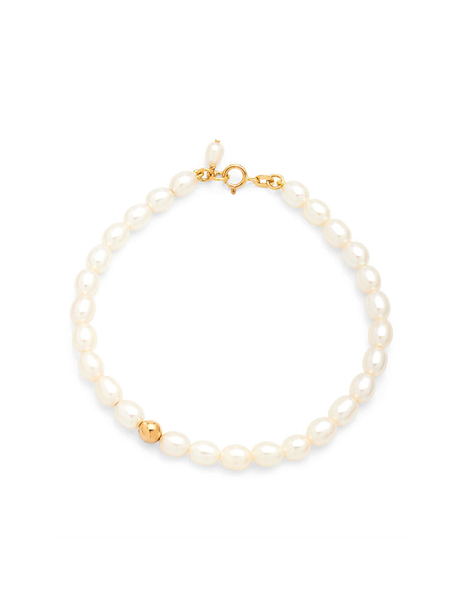 Pearl Gold Nugget Bracelet