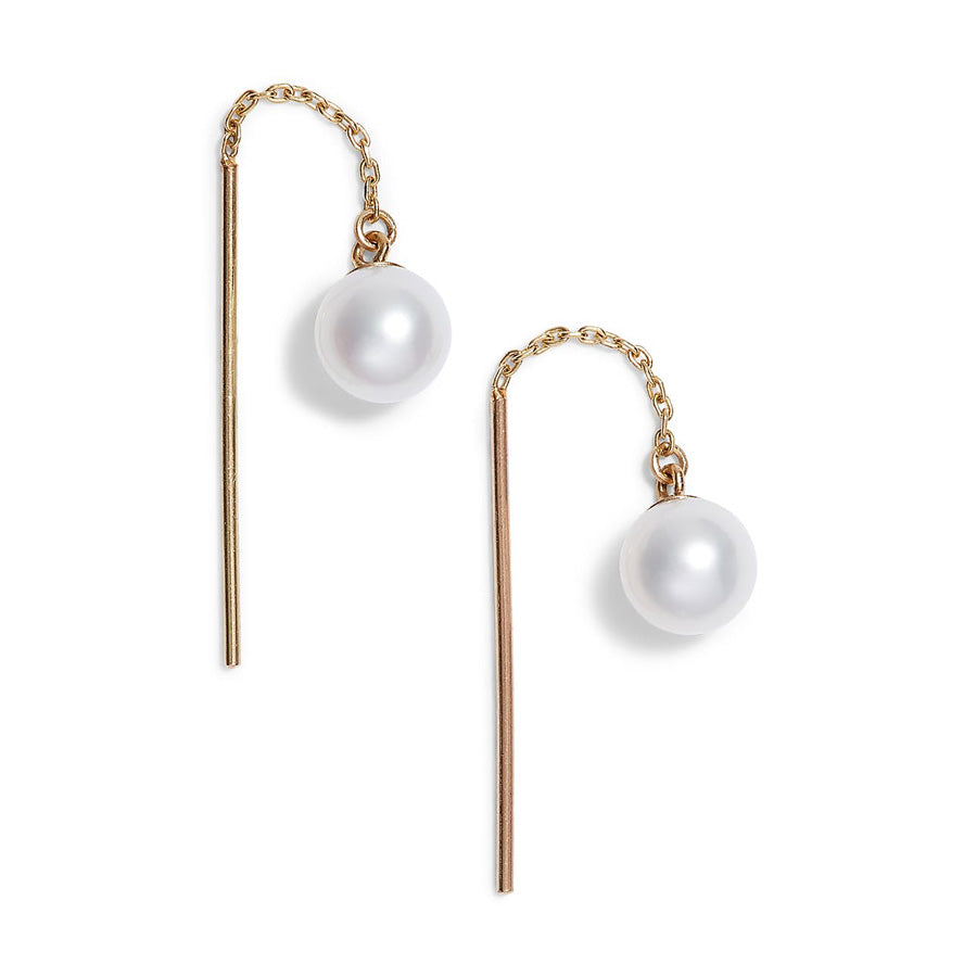 Petite Pearl Threader Earrings