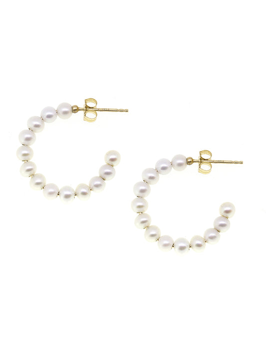 Medium Baby Pearl Hoop Earrings