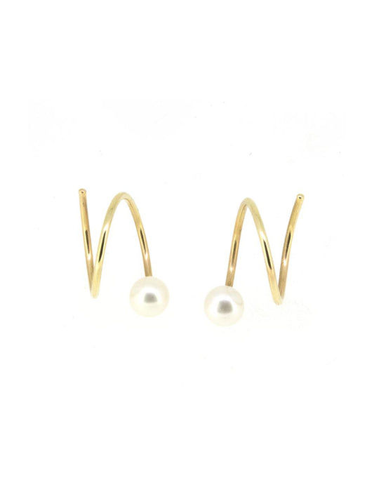 Pearl Spiral Earrings