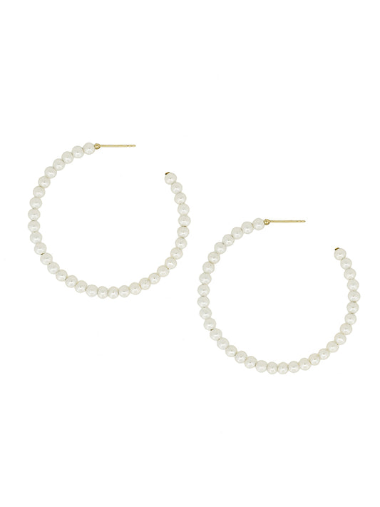 Large Baby Pearl Hoop Earrings