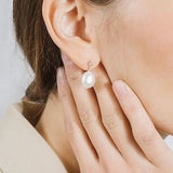 Diamond Baroque Pearl Earrings