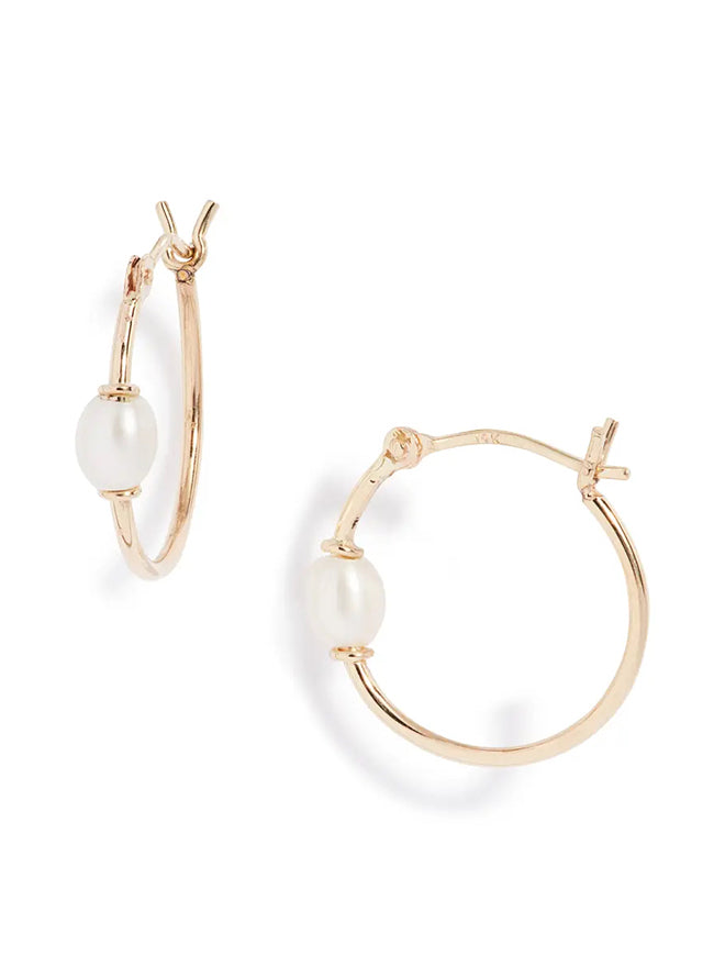 Keshi Pearl Small Hoop Earrings