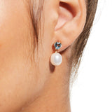 Gem Heart Oval Pearl Earrings