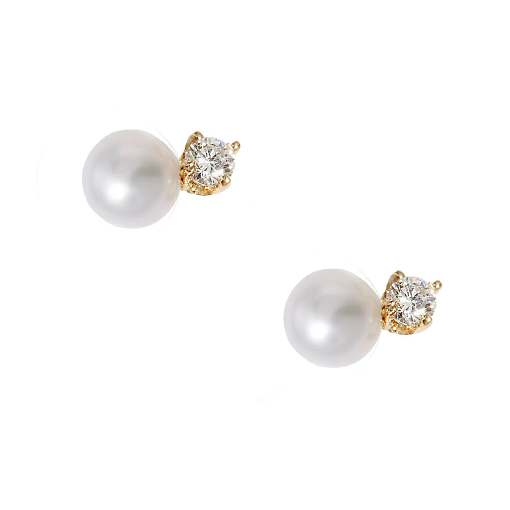 Pearl Diamond Stud Earrings