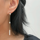 Linear Baby Pearl Drop Earrings