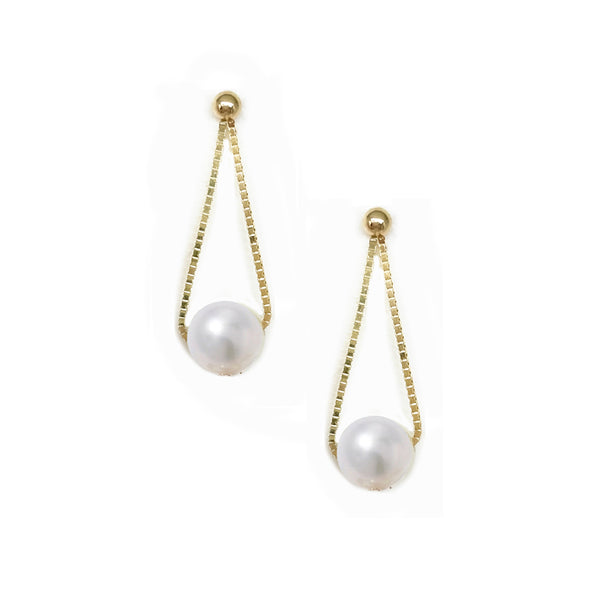 Hourglass Pearl Drop Earrings