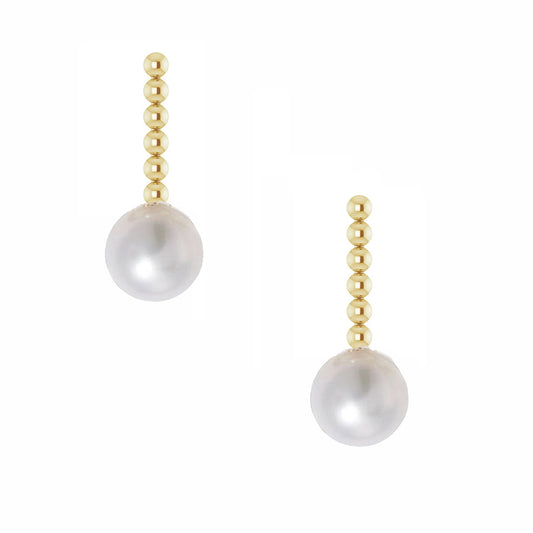 Linear Bead Pearl Earrings