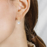 Linear Bead Pearl Earrings